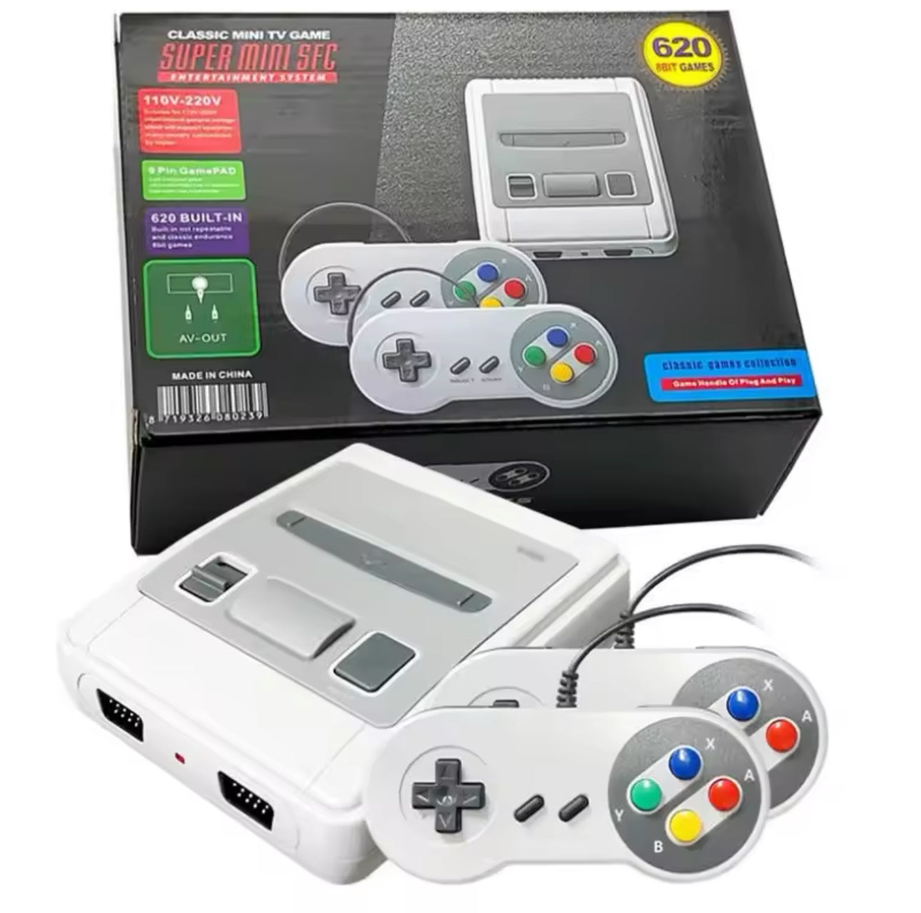 Mini Retro TV Game Console Built-in 620 Class Games With 2 Controller