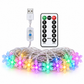 RGB USB LED Snowflake Curtain String Lights with Remote, 4m x 0.6m