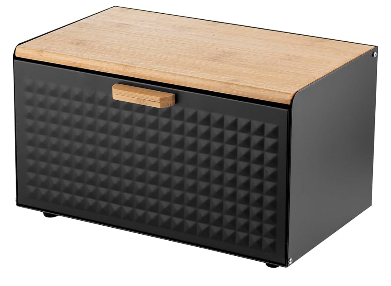 MHome Elegant Bamboo Lid Bread Bin-Various Colours