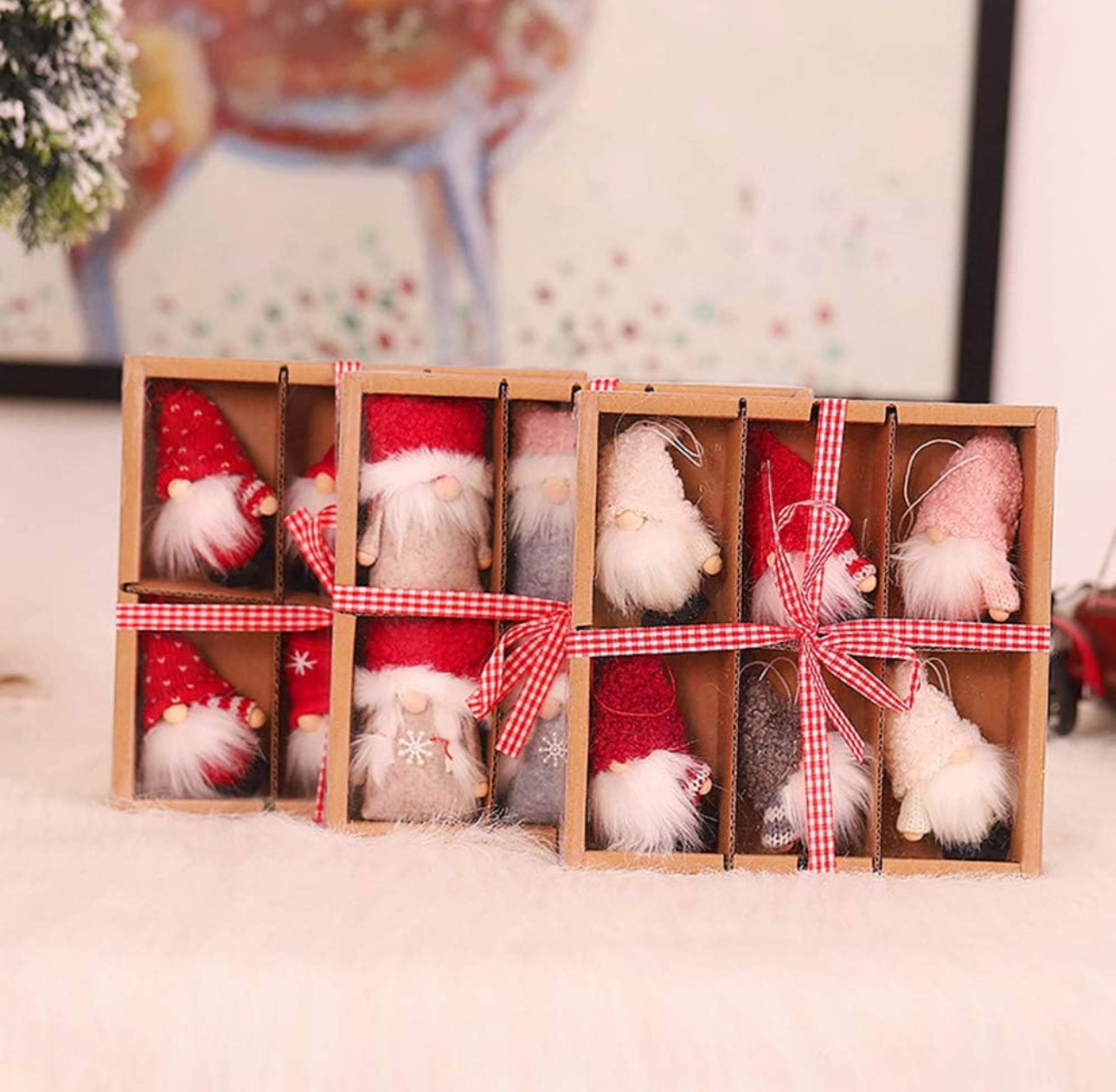 Christmas Decoration Box 6 Dolls Pendant Tree Hanging Ornaments Christmas Crafts Elves Decorations - Various Options