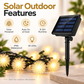 Solar Fur Pom-Pom String Lights, 5m with 20 LEDs, Multicolour Outdoor Decoration