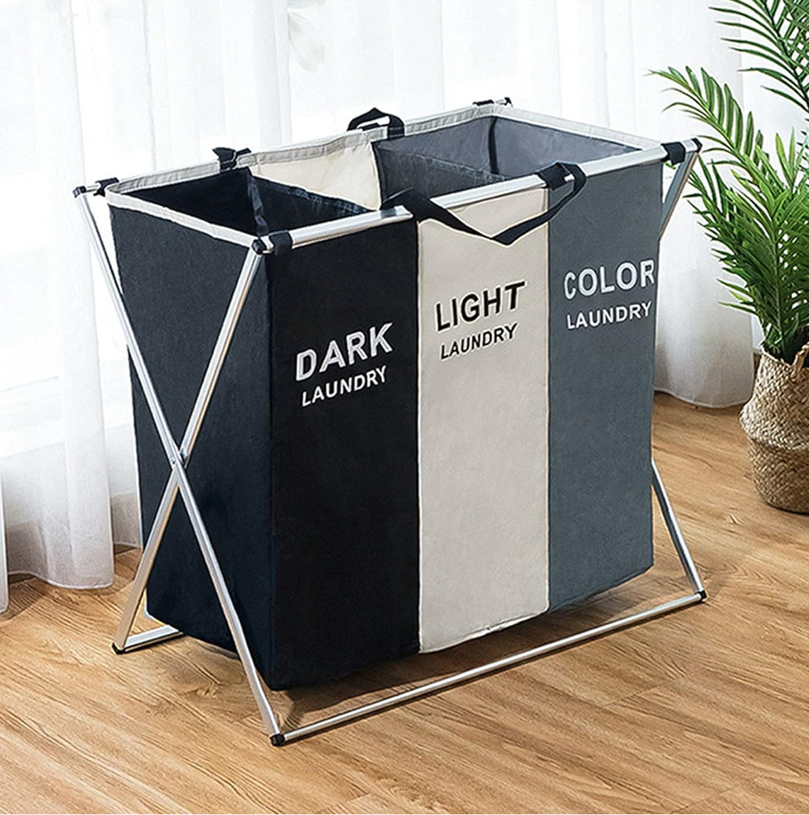 MHome 3 Grids Foldable Laundry Basket Organizer