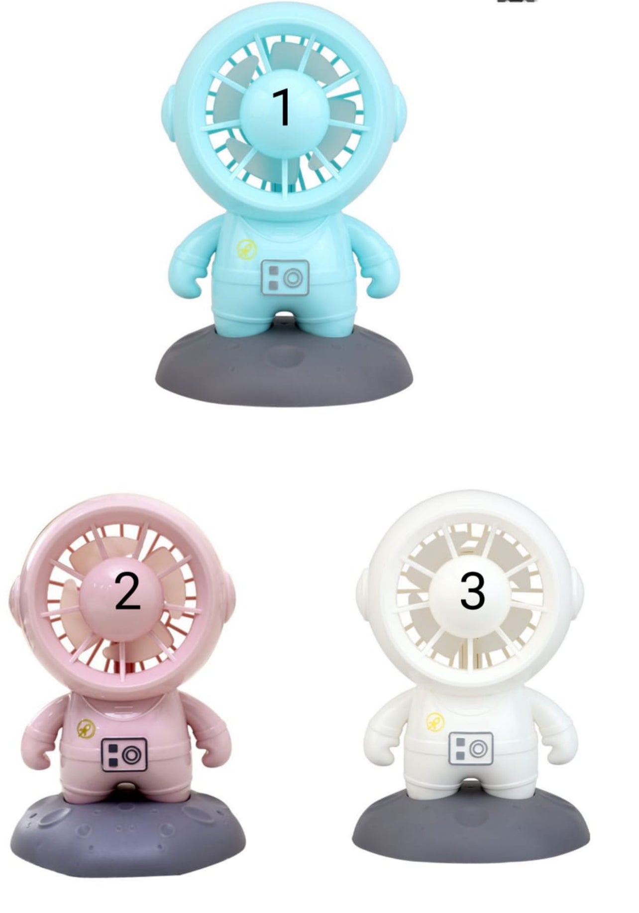 Mini handheld fan, astronaut shape rechargeable handheld fan