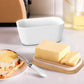 MHome Ceramic Butter Dish With Bamboo Wooden Lid & Butter Knife-Various Colours