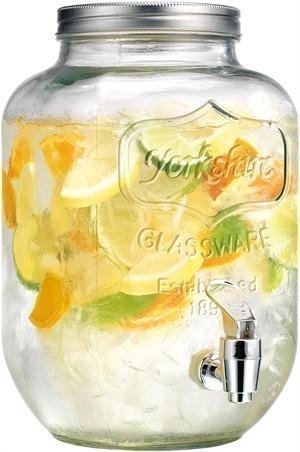 4L Glass Beverage Dispenser With Stainless Steel Lid & Spigot – Cold Drinks Server
