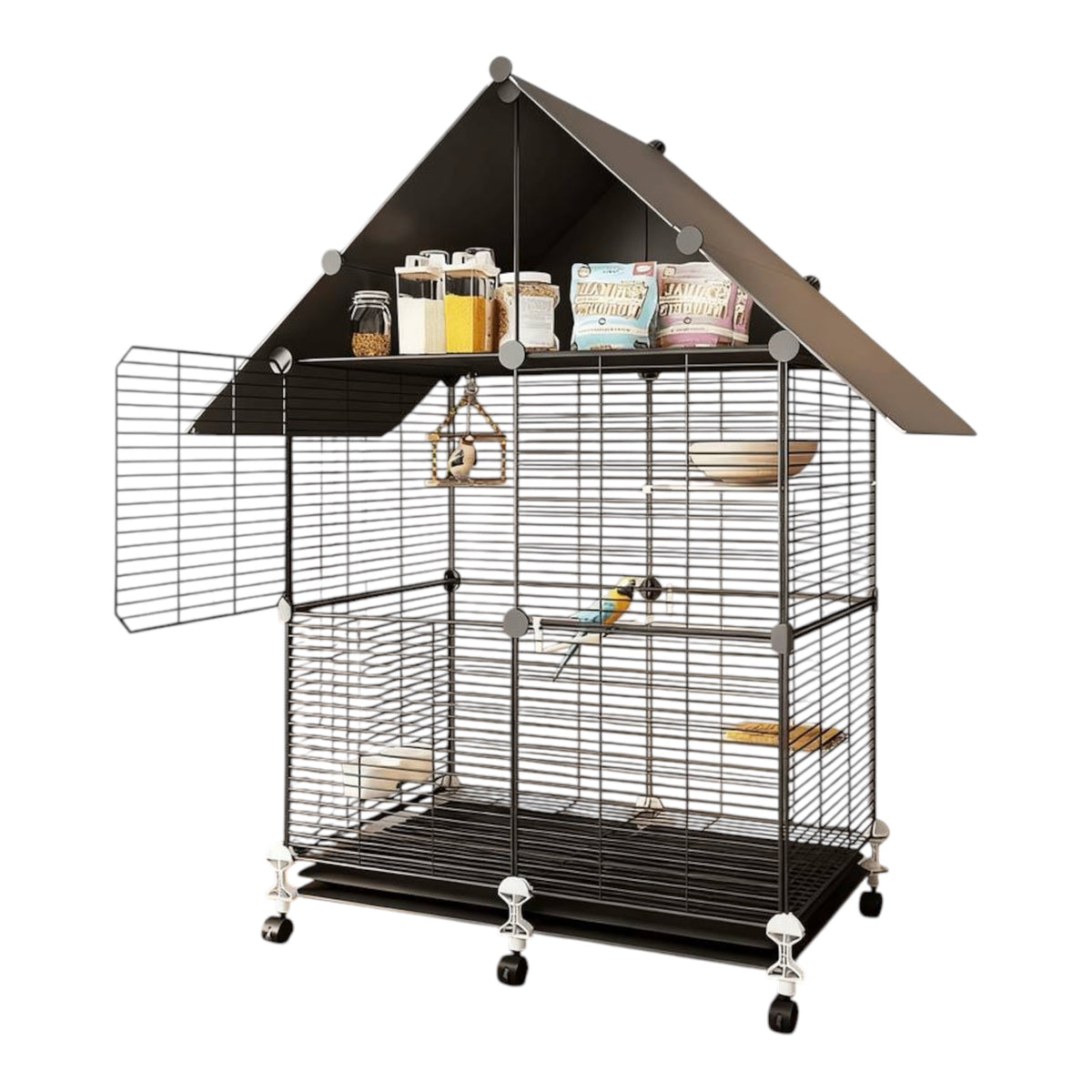 Modular Model Birdcage Black With Wheels Style A