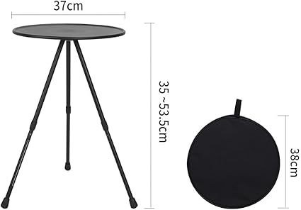 Round Foldable Camping Table Two Level Adjustment Aluminum Alloy Portable