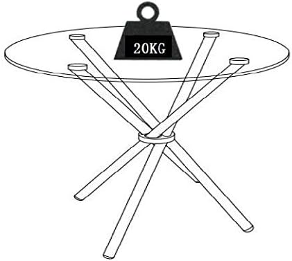 MFurn Glass Dining Table with Cross Stainless Steel Legs