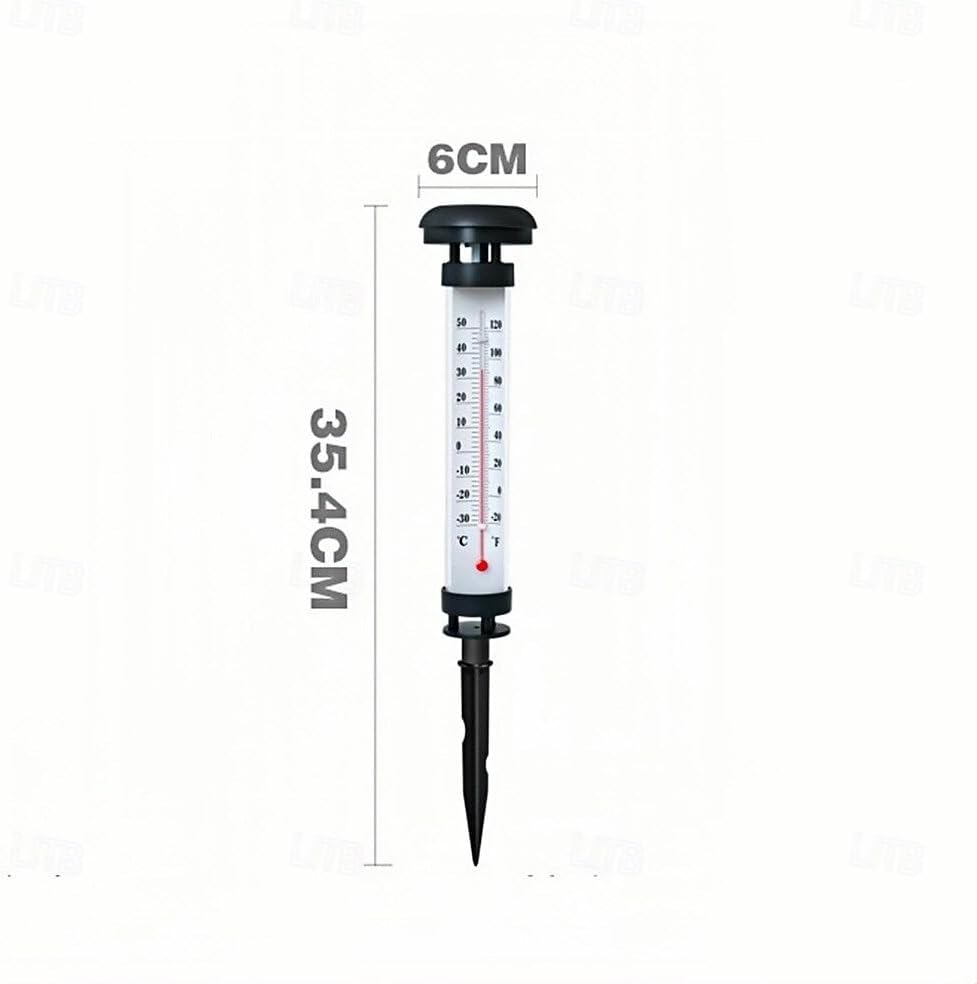 MHome Solar Garden Thermometer Light LED Stake with Remote Control IP65