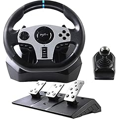 V9 Gaming Steering Wheel 270-900 degree with 3 Pedals and Gear Shifter