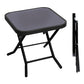 MFurn Patio Bistro Folding Coffee Table – Black Glass Top Outdoor & Indoor Square Table