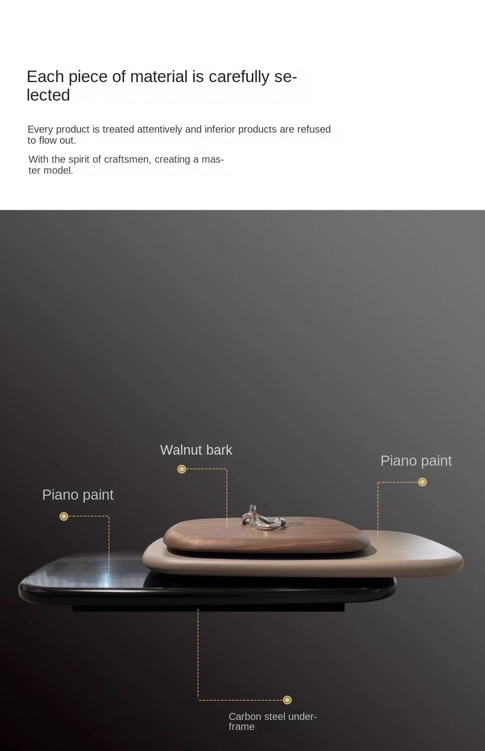 MFurn Italian Modern Simple Villa Coffee Table Minimalist Walnut Veneer Revolving Extendable Low Tea Table Furniture For Living Room-PreOrder Now Available