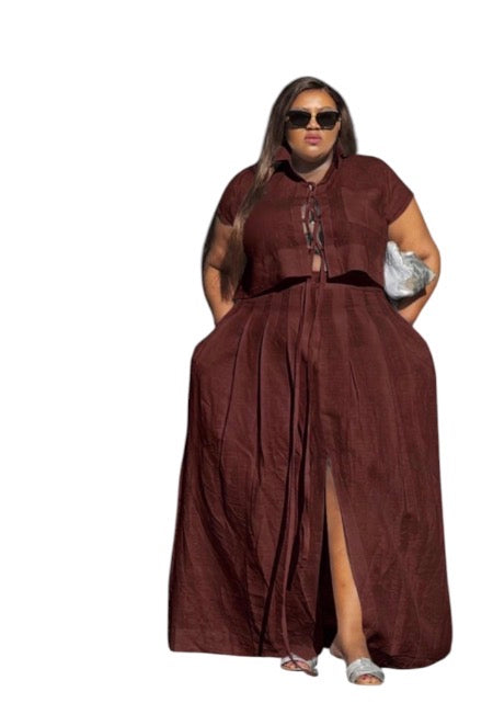 Ladies Plus-Size Summer 2pc Dress-Various Colours