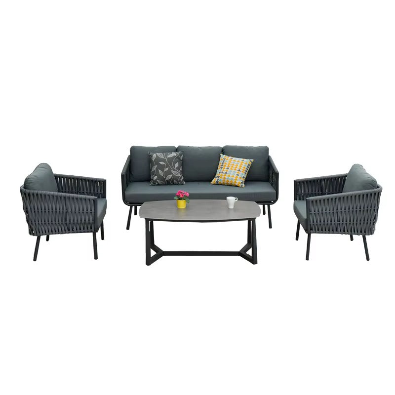 MFURN Cinderella Outdoor Rope Patio Lounge 4pc Set