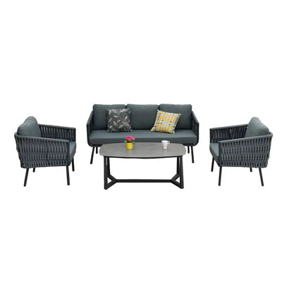 MFURN Cinderella Outdoor Rope Patio Lounge 4pc Set
