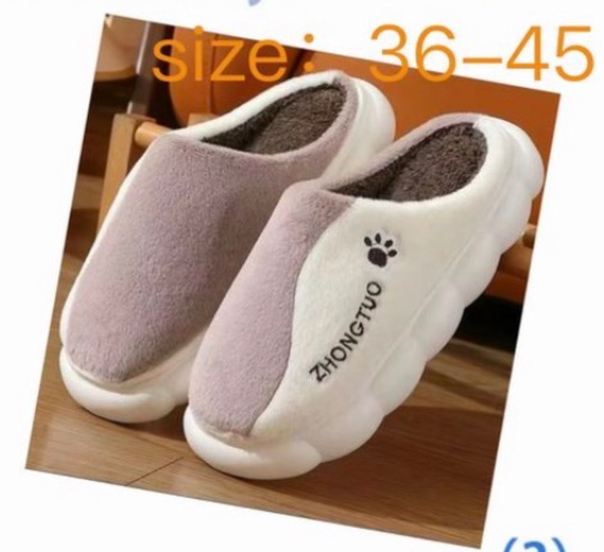 Women’s Fur Plush House Indoor Thermal Warm Flat Slippers Shoes -Various Colour