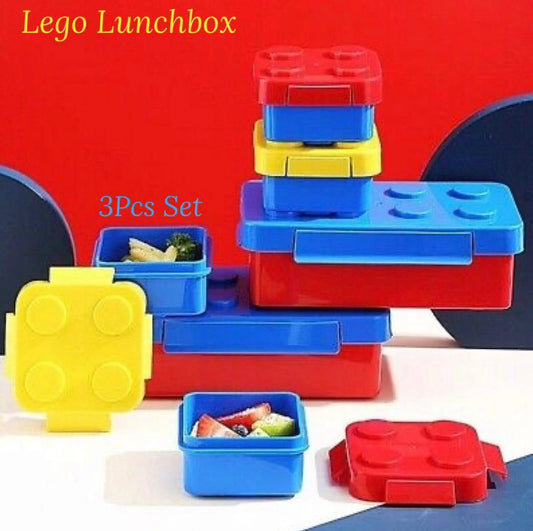 Lego Style Lunchbox 3pc