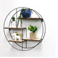 MHome Industrial Style Round Floating Shelf | 4 Shelves Wall Mounted Storage Shelf for Living Room Bedroom Office Decoration | MDF Shelving unit | Display Rack