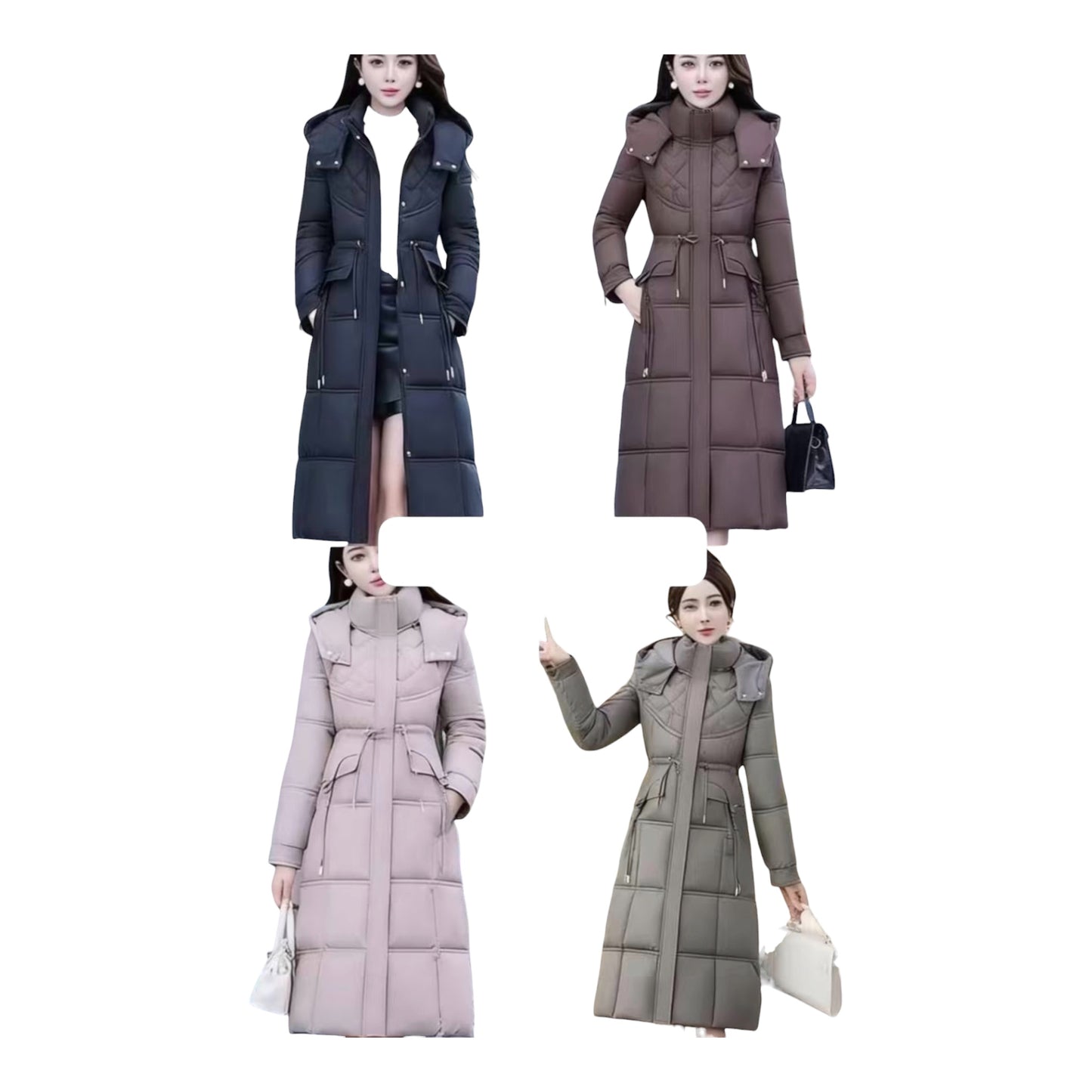 Ladies Stylish SlimFit Long Puffer Jacket-Various Colours
