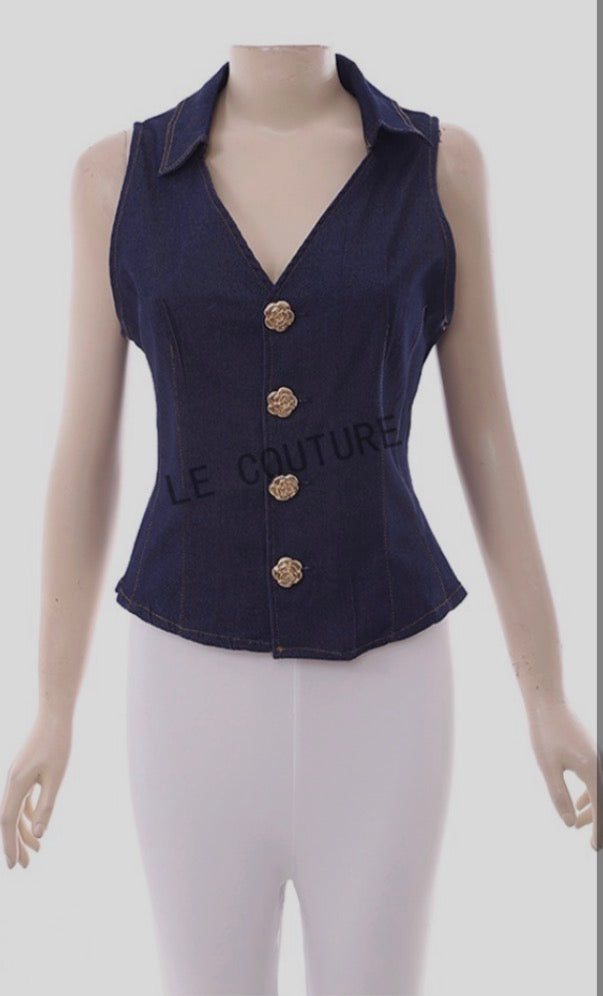 Ladies Denim Vintage Vest-Various Colours