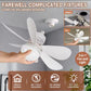Ceiling Fans With Remote Control and Light LED Lamp Fan E27 Converter Base Smart Silent Ceiling Fan