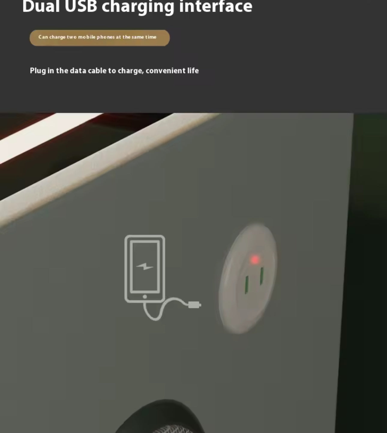 Smart Bedside Table BT, USB + LED +WIRELESS Charger - Various Colours