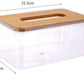 MHome Acrylic Tissue Box with Natural Bamboo Lid