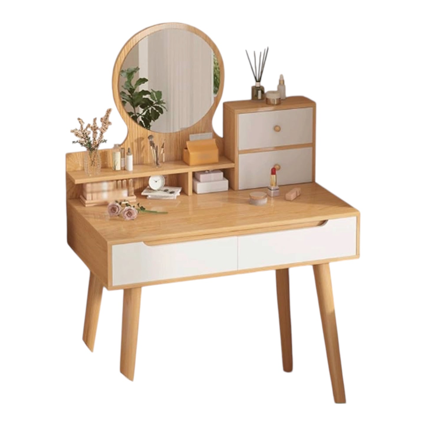 MFURN
Makeup Vanity Desk with Round Mirror Dressing Table for Bedroom with Lots Storage -Various Options