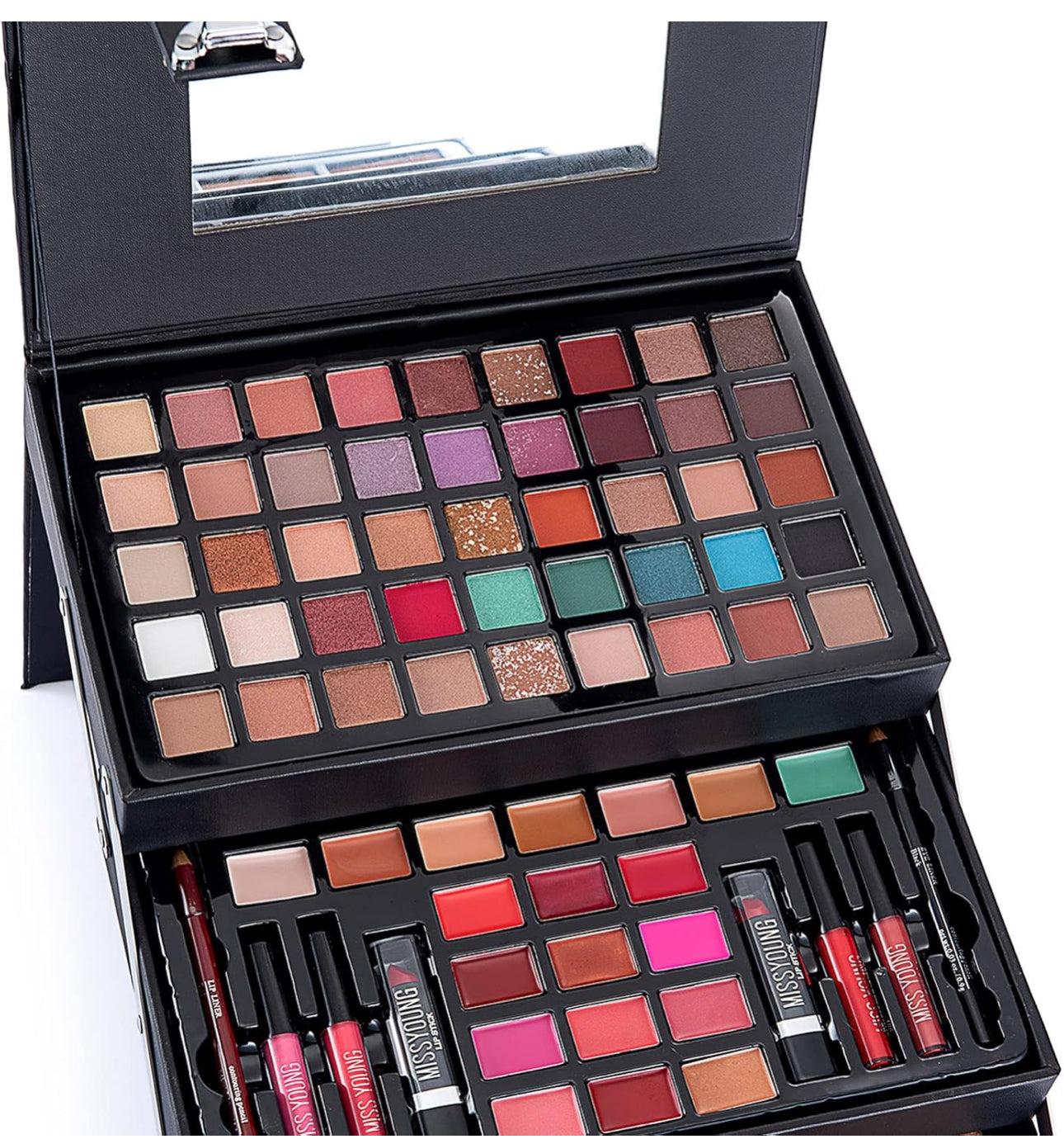 Miss Young All In One Makeup Kit Multi-Purpose Combination Makeup Surprise Gift Set Beauty Full Makeup Essential Starter Kit, Compact and Lightweight Design for Girls Women and Make Up Beginners
