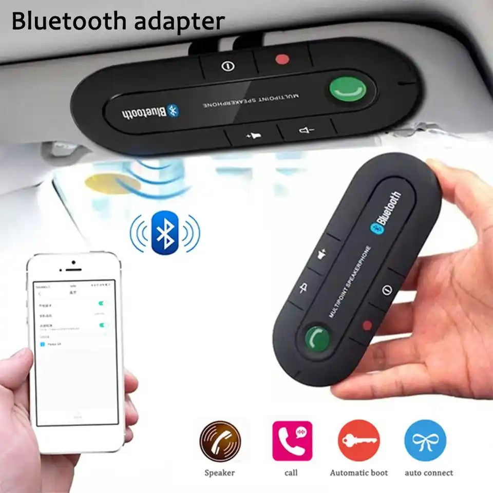 New Sun Visor Car Bluetooth Adapter Receiver FM Transmitter Wireless Bluetooth Speakerphone Hands-Free MP3 Music Player Car Kit