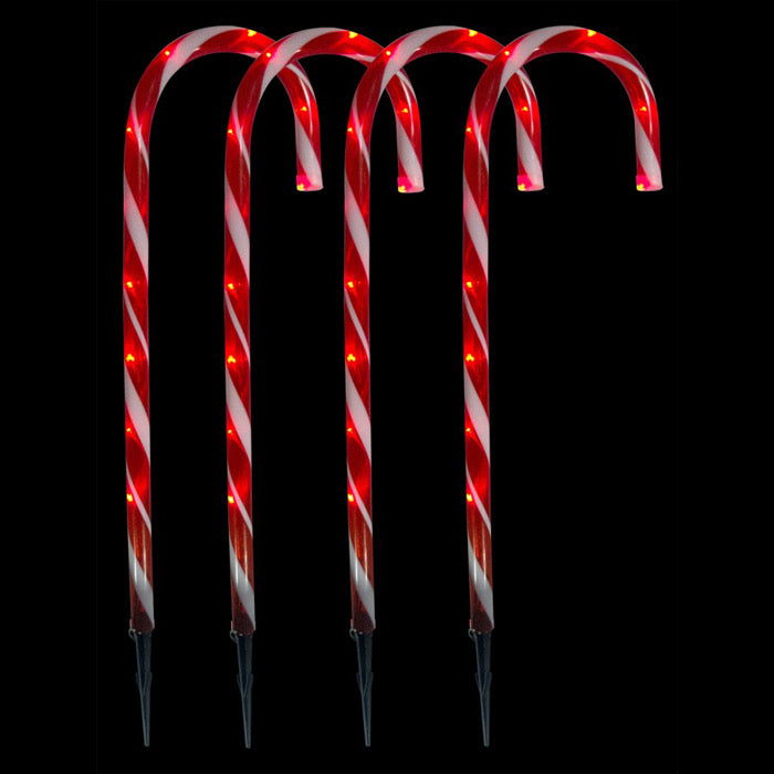 Christmas Candy Cane Pathway Lights Markers 4pc Set