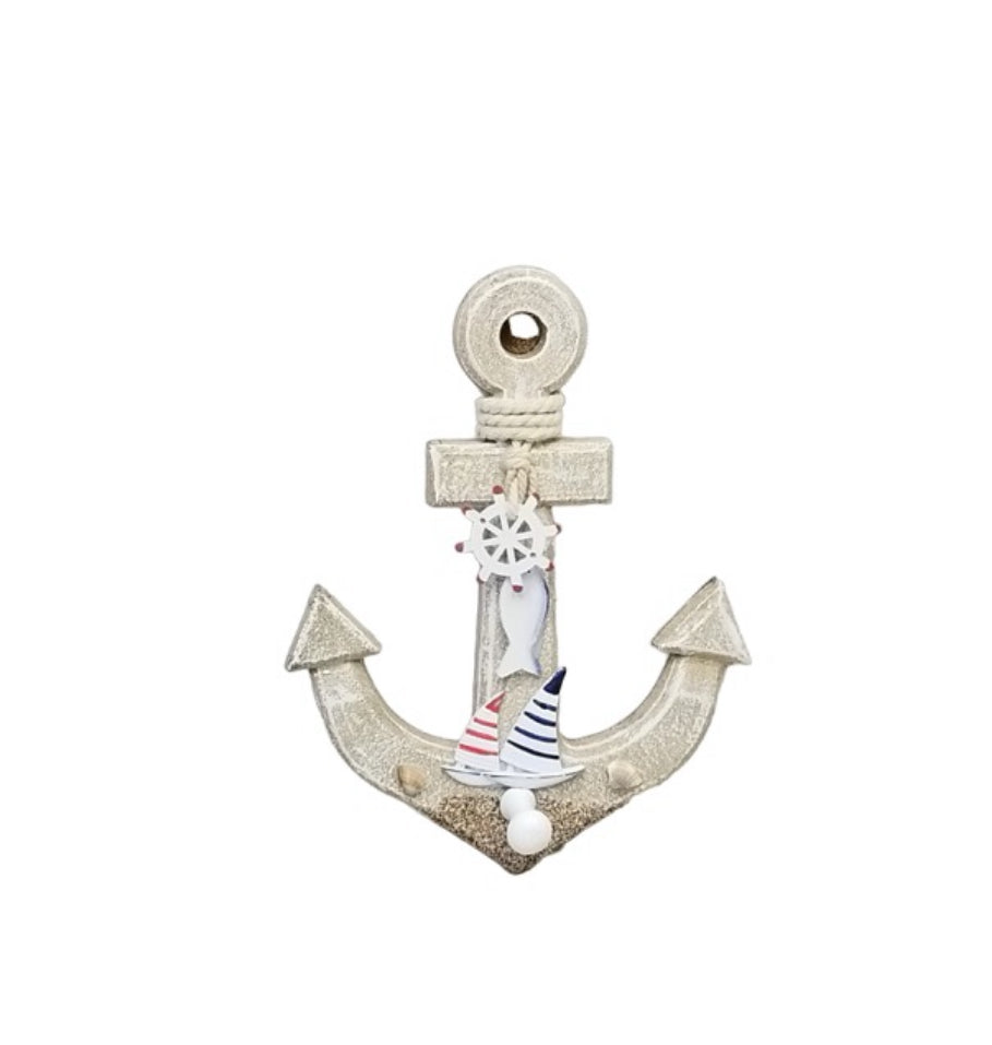 Anchor Wooden With Rope Hanging Decor - Various Options