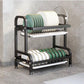 MHome 2-Tier Stainless Steel Dish Rack – Durable Organizer for Plates, Cups & Utensils