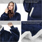 Oversized Hoodie Blanket, Sherpa & Fleece Wearable Blanket Hoodies for Women Men-Various Colours