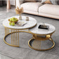 MFurn Nesting End Table – Slate Round Coffee Tables with Metal Frame