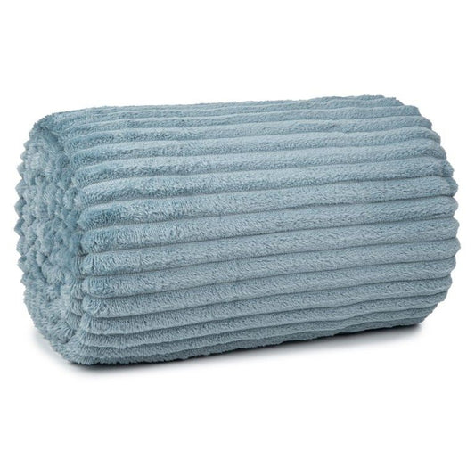 Flannel Luxury Ribbed Fleece Throw Blanket – 180 x 200cm Super Soft Faux Fur Micro-Mink Reversible, Warm & Cozy