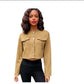 Ladies Cropped Melton Shacket-Various Colours