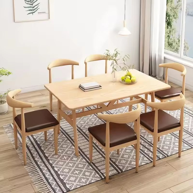 MFurn Scandinavian Dining Chair – PU Leather Upholstered Seat with Steel Frame