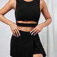 Ladies Sexy 2pc Women Clothing Set Women PETITE Cut Out Tank Top Split Hem Shorts - Various Colours