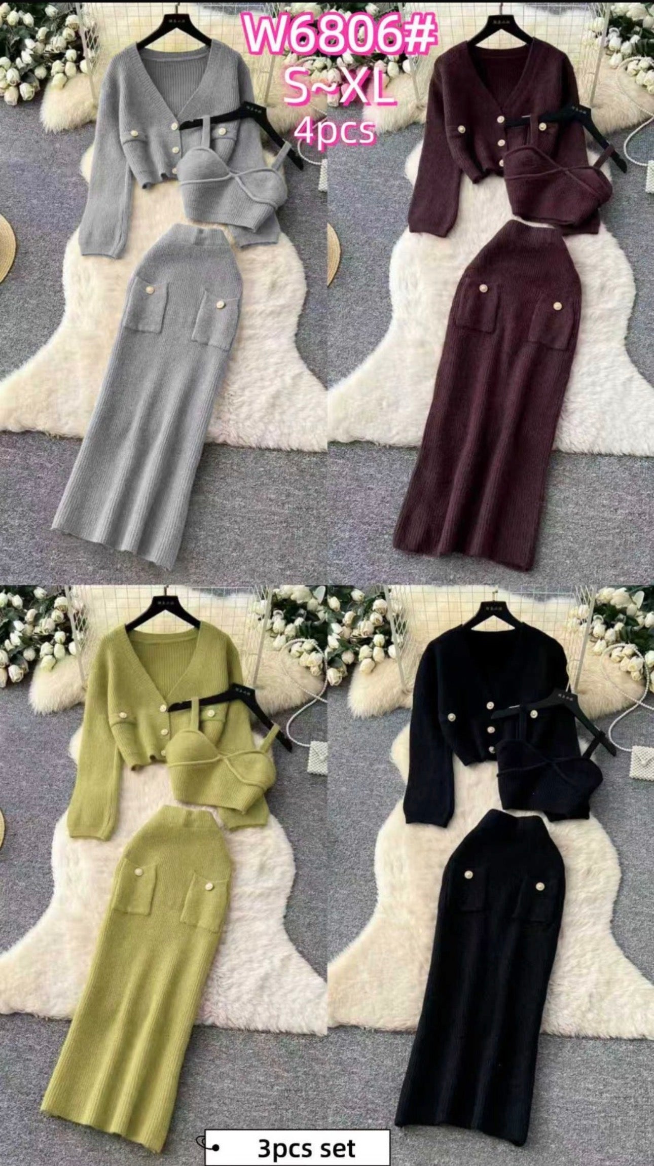 Ladies Trendy Winter Suits 3pc-Various Colours