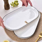 Porcelain Serving Platter Rectangular Plate Tray for Party, Microwave and Dishwasher Safety -30cm