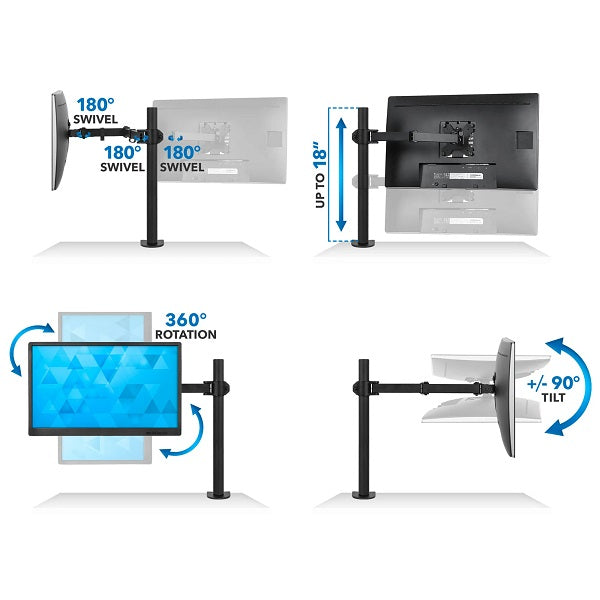 15-33″ Long Arm Table Clamp Monitor Stand