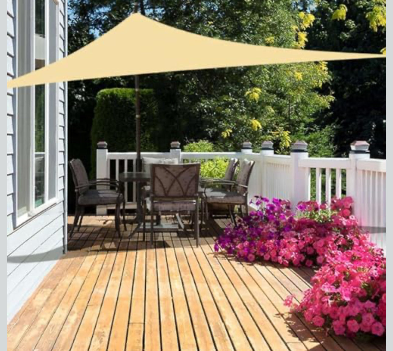 MHome Sunshade Net Triangular UV Protection, For Outdoor Patio, Garden Gazebo, Pool Decks-Various Options