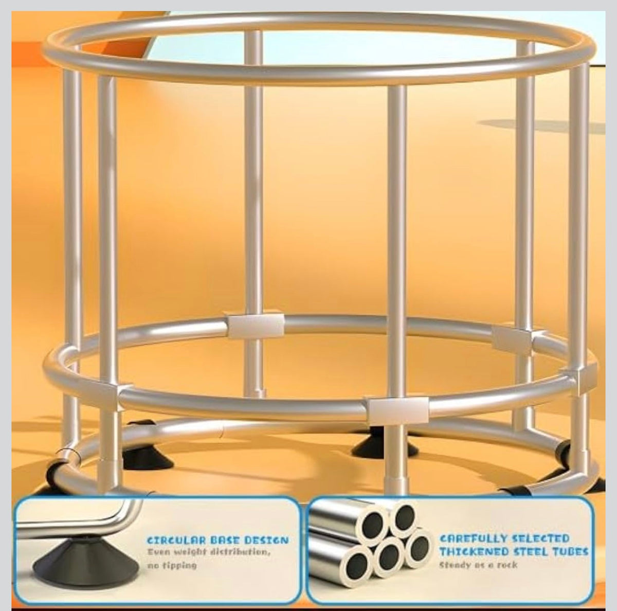 Trampoline for Kids with Enclosure, Gymnastics Bar & Toy, 140cm