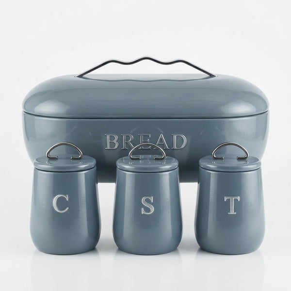 MHome 4-Piece Vintage Style Bread Bin And Canister Set-Various Colours