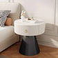 MFurn 
Round Nightstands with Porcelain Slab Tabletop Modern Nightstand with Storage Round Accent Table Bedside Table Sofa Side Table for Living Room