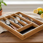 MHome Bamboo Cutlery-Multipurpose Tray - Kitchen Drawer Organiser with 5 Compartments - Durable, Durable, Eco-Friendly