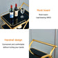 MFurn Gold Bar Carts with 3-Tier Storage Shelves, Home Bar Serving Carts.