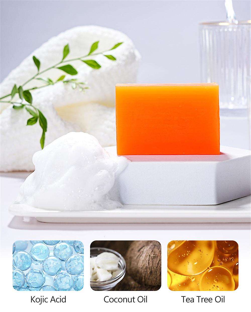 Kojic Acid Soap Handmade Whitening Lightening Soap Facial Skin Bleaching Lighten Dark Spots Pore Cleansing Exfoliating Skin Care