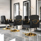 MFurn Luxury Hydraulic Salon Styling Chair – Modern Barber & Hairdresser Chair – Black & Gold